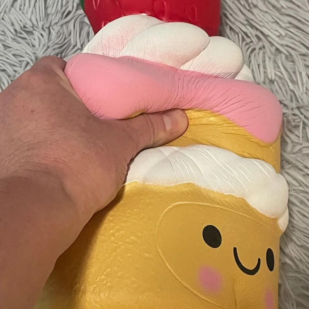 Large Strawberry Cake Squishy Squishable Toy - Picture 6 of 8